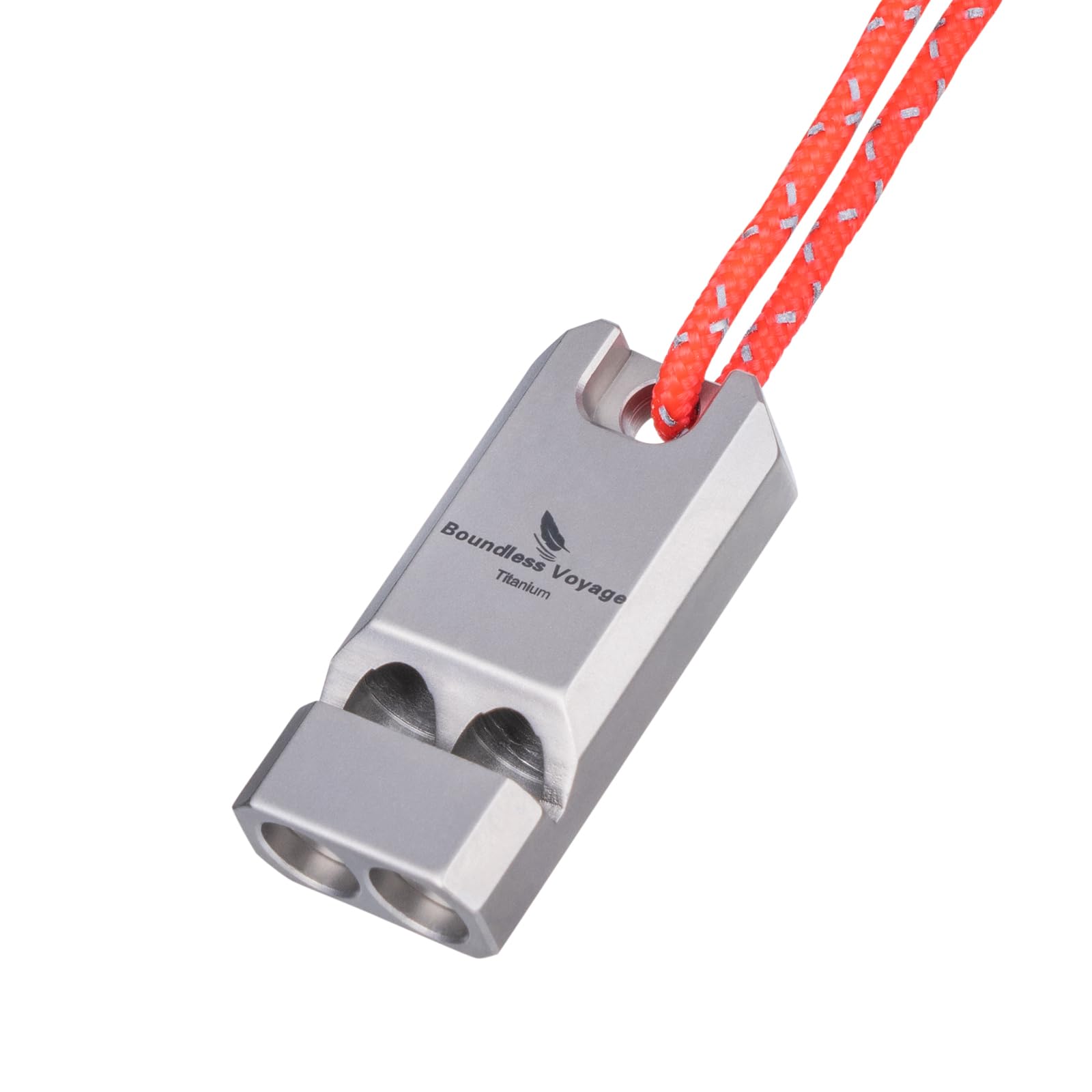 iBasingo Pack of 1 Titanium Whistle Emergency Whistle Survival Safety Gear with Lanyard Loud for Outdoor Camping Hiking Coaches Training Sports Keychain Whistle Signaling Tool Ti9021O