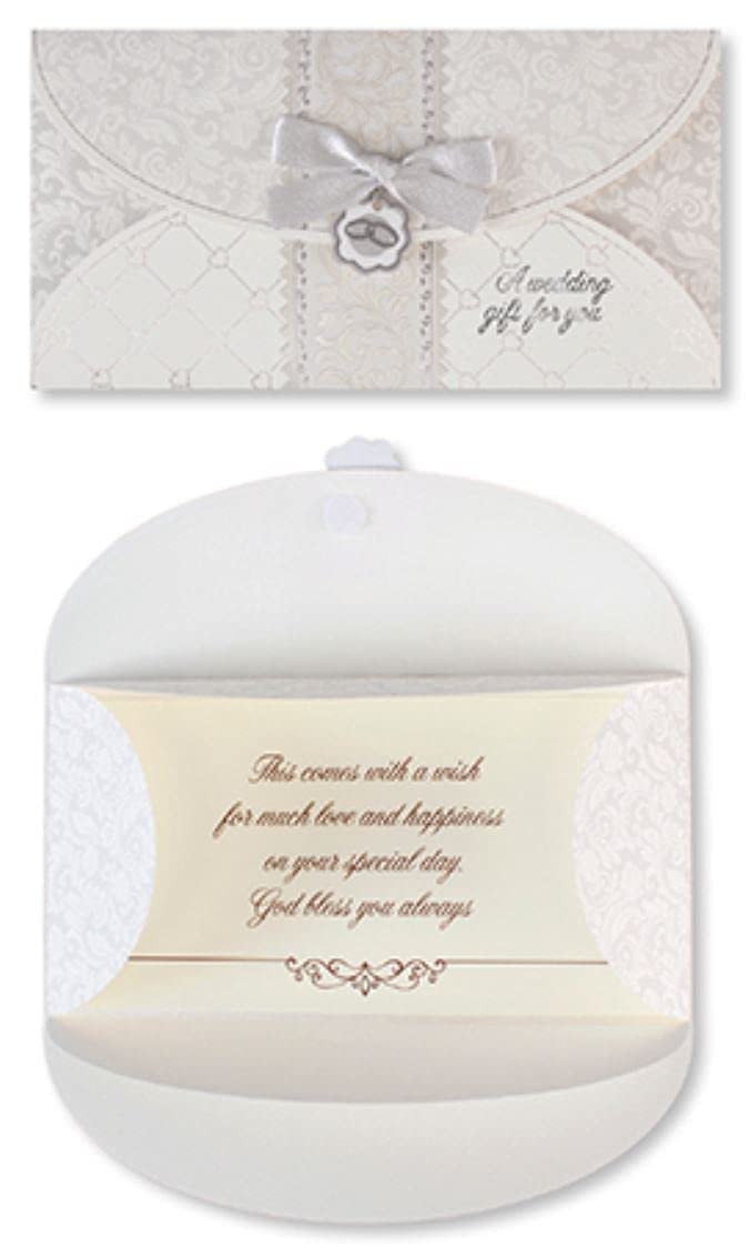 Cross My Heart Luxury Money Voucher Wallet Card White Wedding Day 17cm x 9cm
