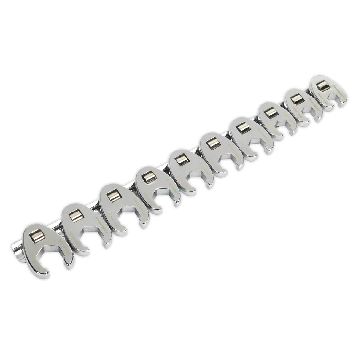Sealey Ak598 Crow's Foot Spanner Set 10Pc 3/8Sq Drive - Metric