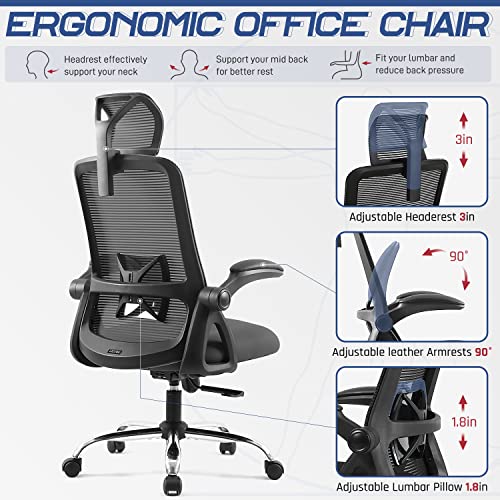 LEZIOA Ergonomic Office Chair with Adjustable Headrest, MultiPurpose