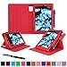 Kindle Fire HD 7 2014 Case, roocase Dual View 2014 Fire HD 7 Folio Case with Sleep/Wake Smart Cover with Multi-Viewing Stand for Amazon Kindle Fire HD 7 Tablet (4th Generation - 2014 Model), Red