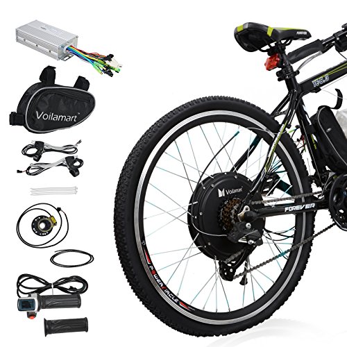 Voilamart E-Bike Conversion Kit 26″ Rear Wheel 36V 500W Electric Bicycle Conversion Motor Kit with Intelligent Controller and PAS System for Road Bike
