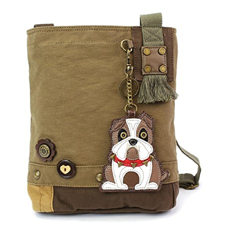 Chala Olive Patch Crossbody Bag Bulldog