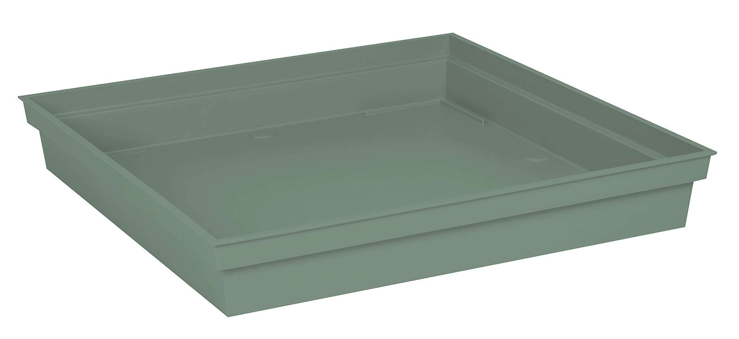 EDA - Square Tuscan Saucer 40 cm - for Tuscany Square Flower Pot 50 cm - 40 x 40 x H.5.8 cm - Laurel Green