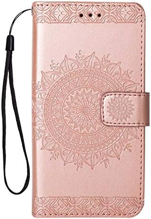 DENDICO Case for Samsung Galaxy Note 8 Leather Wallet Case with Magnetic Closure and Card Holder, Slim Protector Shockproof Case for Samsung Galaxy Note 8 - Rose Gold