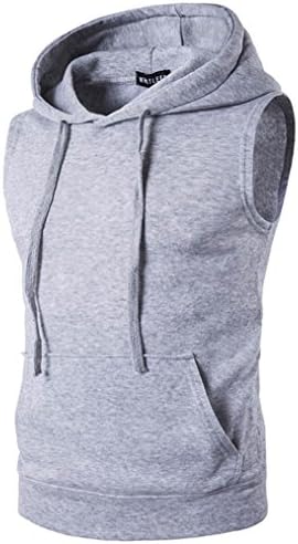 Quistal Men's Sleeveless T-Shirt Sweatshirt Hoodie Hoody Spring Summer Tops Cap Sweater