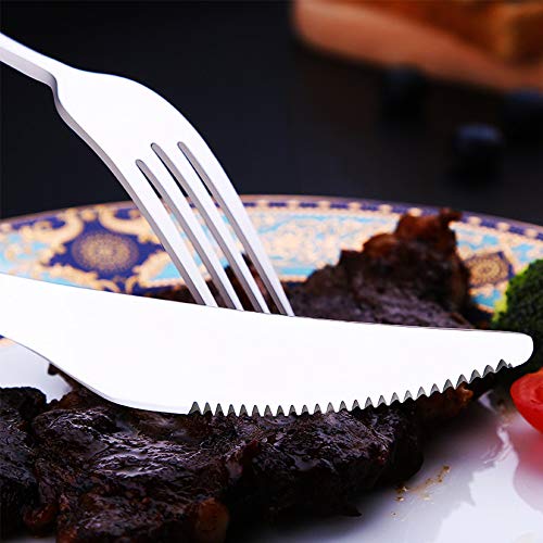 Tesinll Silverware Flatware Cutlery Set, Stainless Steel Utensils Service for 1, Including a Knife, a Fork, two Spoons for Home and Restaurant, Mirror Polished, Dishwasher Safe