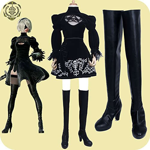 NieR:Automata 2B's Boot Cosplay Prop (please tell me your shoes size and the length of 1,2,3,4,5,6, when you purchase them)