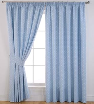 Uk Curtains And Interiors Polka Dot Powder Blue 117cm X 137cm
