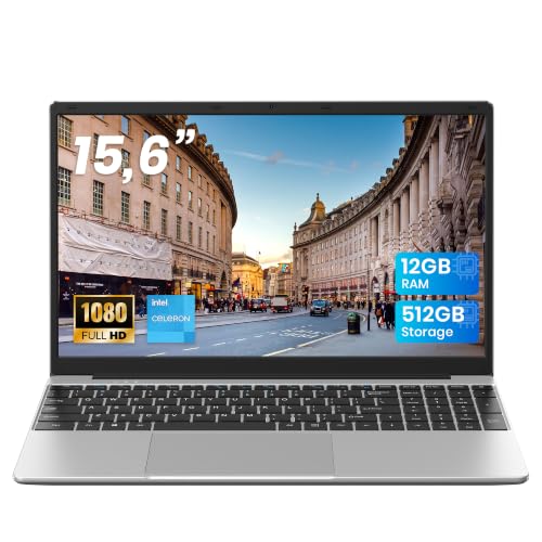 jumper Laptop 15.6 Inch FHD Display, 12GB RAM 512GB ROM TF Extend 512GB, 5205U Processor Notebook (up to 2.3GHz), 2 Stereo Speakers/USB 3.0/Type-C/10 Keyboard