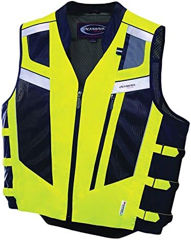 Olympia Moto Sports MV306 Blaze Hi-Viz Safety Vest (Neon Yellow/Black, X-Large/XX-Large)