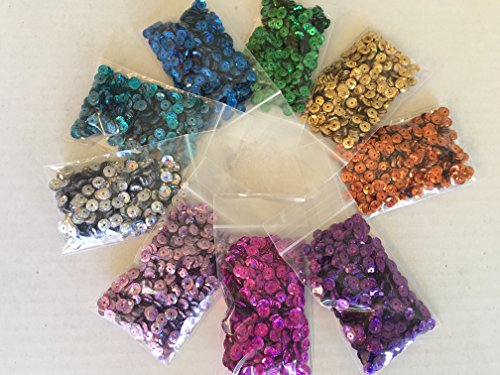 Sequins 8mm 1000/Pkg Crazy Dots Finish Emerald Green - Thumbnail 2