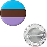 Androsexual Pride Flag Pin 1.5” Round Circle Shape Metal Button Pin Badge Pinback 1.5 inch Pin 38 mm 3.8 cm