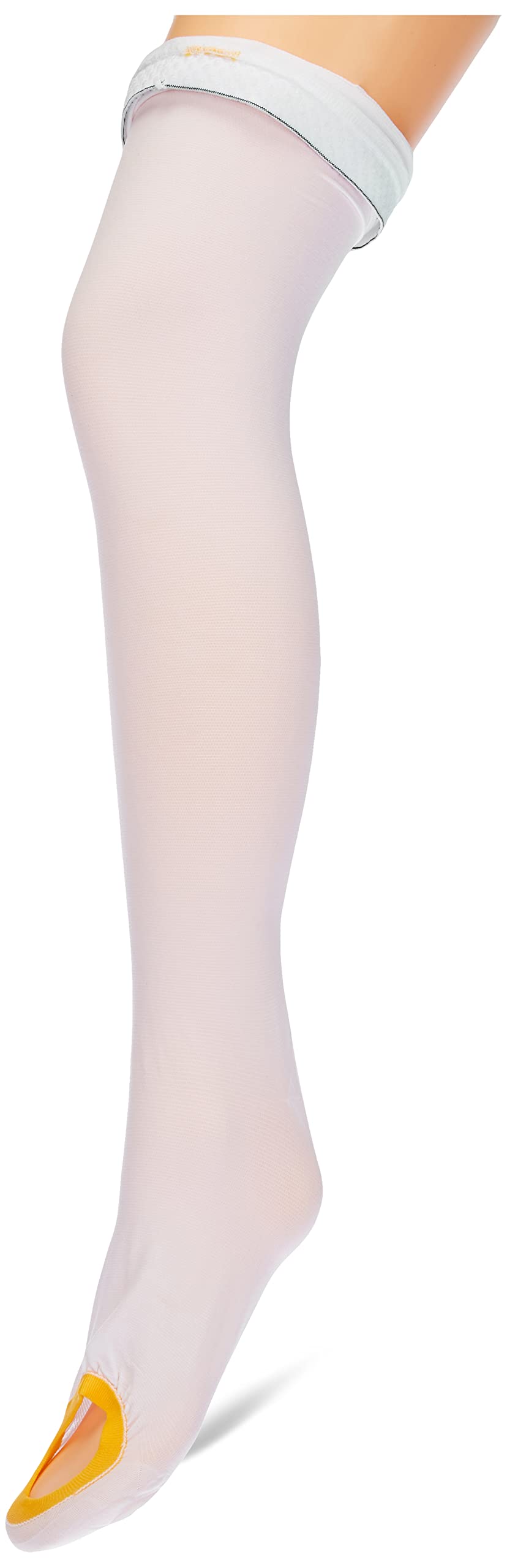 Sanyleg - Antithrombosis and Antiembolism Stay Ups Stockings, with Descending Graduated Compression, with Inspection Hole and Silicon Top, X-Large Size, Length 70-80 cm