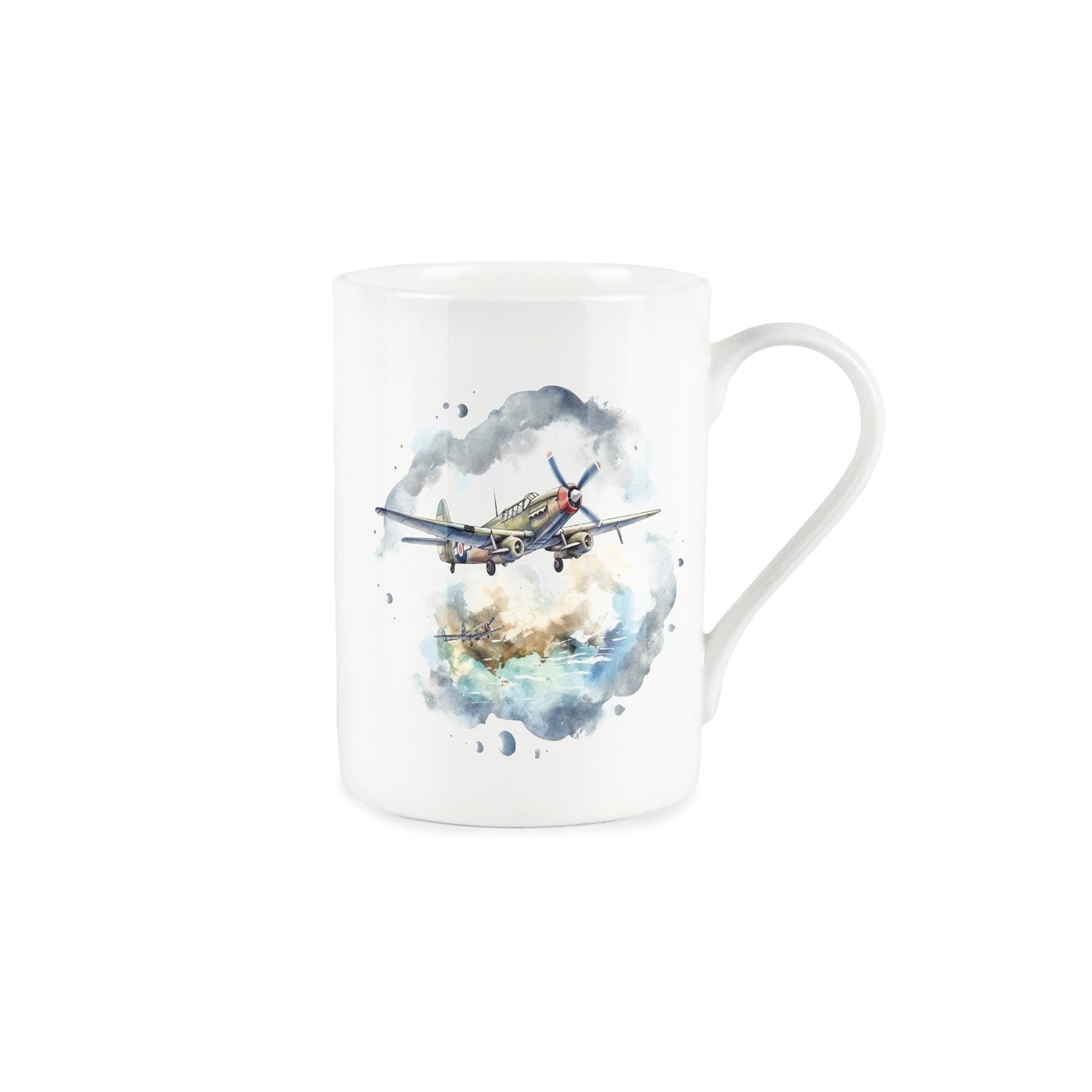 Purely Home WW2 Planes Mug - Fighter Planes Ascending Scene - Bone China White Mug Coffee/Tea Present Gift
