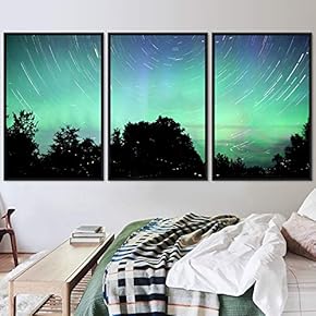 signwin 3 Piece Framed Canvas Wall Art Starry...