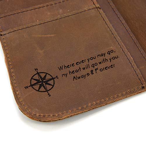 Mens Leather Bifold Wallet Personalized