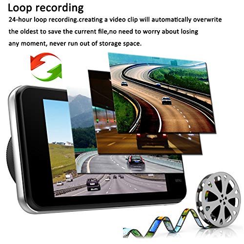 Dual Dash Cam Front and Rear, NINE CUBE 1080p HD Driving Recorder,Car DVR Dashboard Camera, 4" IPS Screen, 170° Super Wide Angle, G Sensor, Loop Recording, Parking Monitor, Motion Detection - Thumbnail 4