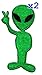 Pack of 2 1 X Alien Cartoon Logo Iron on Patch Great Gift for Men and Women/ramakian