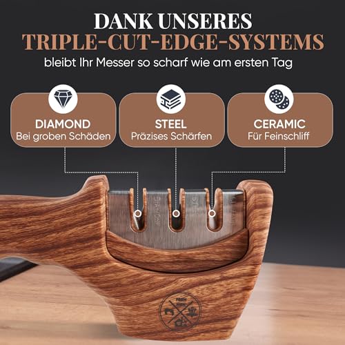 Diamant Messerschärfer Profi [3-in-1] Testsieger Messerschleifer Profi für scharfe Messer | Knife Sharpener, Rollschleifer, Messerschleifmaschine für schnelles Schärfen – Das Original From Mom by FM thumbnail 2