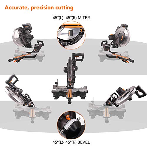 TACKLIFE Sliding Miter Saw, 12inch 15Amp DoubleBevel Sliding Compound