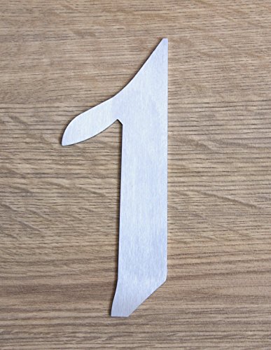 COBBLER House number 1, brushed stainless steel, type 2, 7 inch