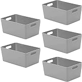 Niftii 5-Pack Plastic Storage Baskets with Handles 3.9L 17x25x11cm
