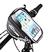 TOPTREK Cycling Bicycle Bike Front Frame Bags Phone Mount Holder For iPhone 7 Plus/iPhone 6s/Galaxy Note2/Galaxy S5 Cellphone Below 5.5 Inch Waterproof Top Tube Handlebars Bag (sliver)