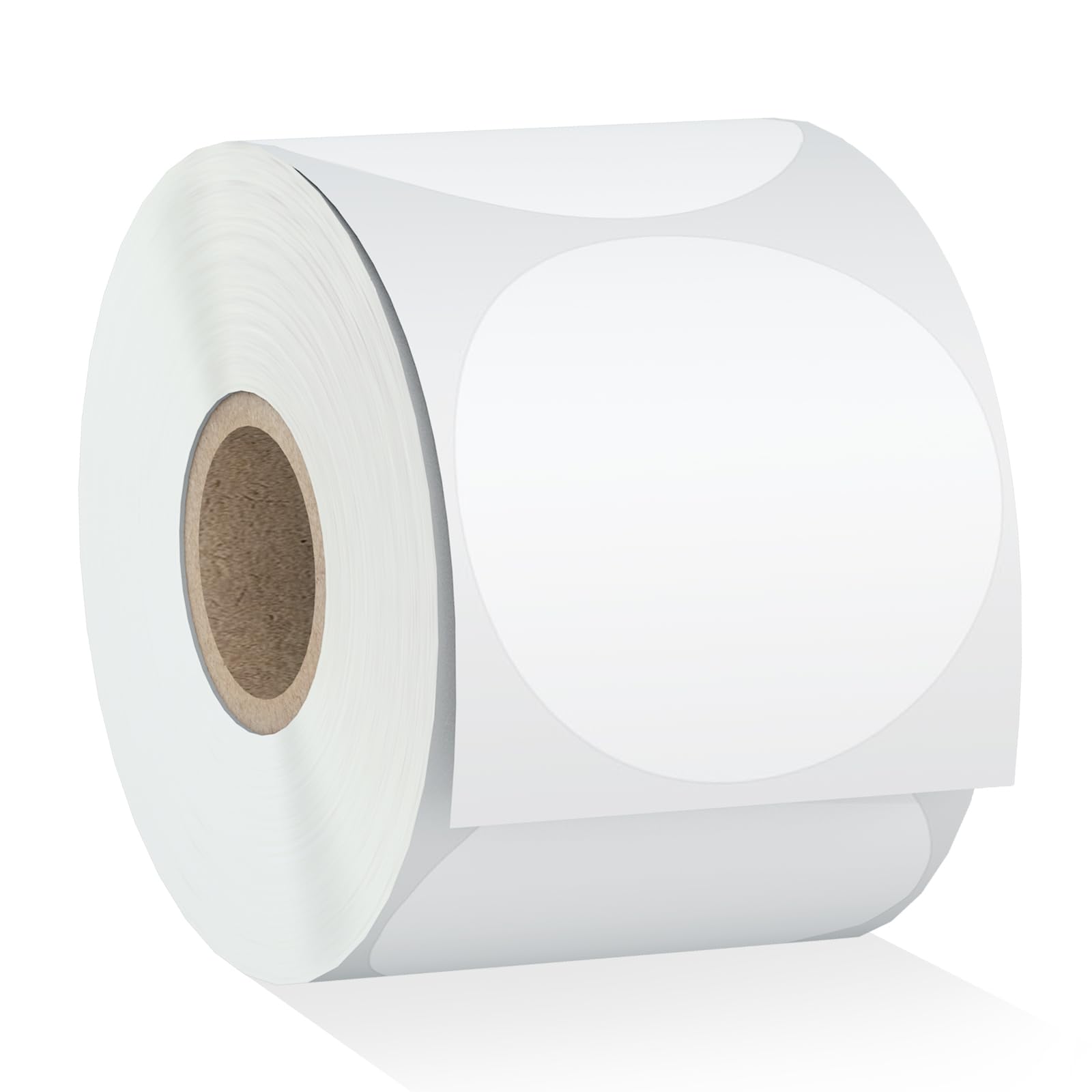 Photo 1 of Misofuki 2" 750 Labels White Circle Direct Thermal Stickers Labels Roll Compatible with Zebra, Rollo, MUNBYN, Self-Adhesive Round Direct Thermal Labels
