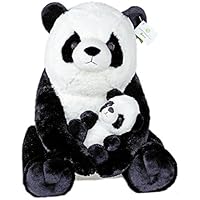 Exceptional Home Giant Pandas Plush Stuffed Animals. 18 inch Teddy Bear with Baby Panda. Kids Toys Gift