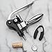 New Wine Bottle Opener Set by Symposium Supply - Rabbit-Style Corkscrew with Aerator - 5 Piece Stylish Gift Set For The Wine Lover