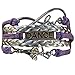 Dance Bracelet, Dance Jewelry, Purple Infinity Love Charm Bracelet - Gift For Dancers, Dance Recitals & Dance Teams Teams