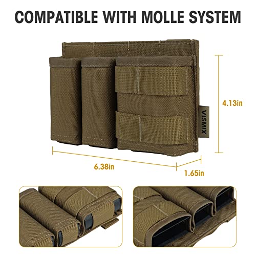 VISMIX 9mm Pistol 5.56mm AR15 Rifle Magazine Pouch Set, Tactical MOLLE