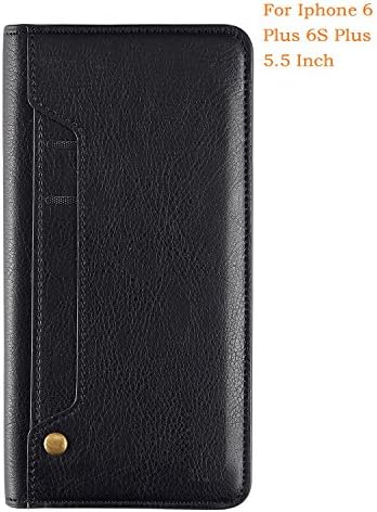 szwisechip For iPhone 6, 6S Plus Leather Wallet Case,Card Slot, Heavy Duty Protection, stand, Magnetic Closure Protective Stand Flip Cover Case for Apple iPhone 6,6S Plus (Black)