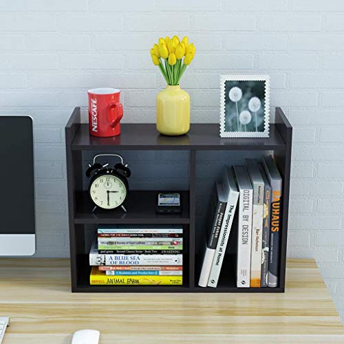 Xq Black Desktop Bookshelf Small Storage Cabinet Simple Shelf Multi-Layer Office Desktop Small Bookshelf