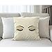 Moslion Eyelashes Pillow Home Decorative Throw Pillow Covers Pair of Black Eyelashes Cotton Linen Cushion Cover Square Pillow Cases for Men Women Boys Girls Sofa Bedroom Livingroom 18