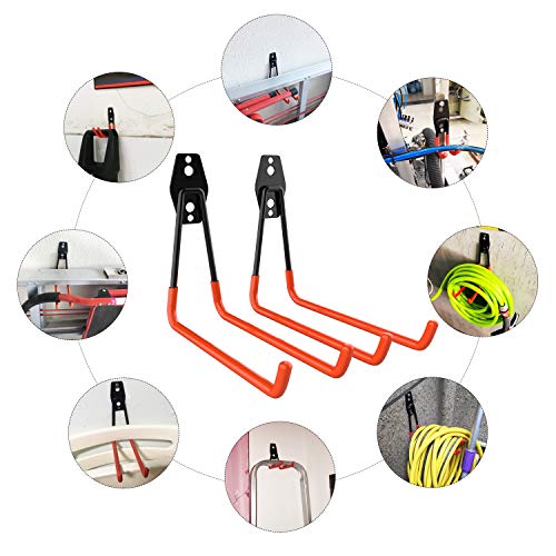 Heavy Duty Garage Storage Utility Hooks for Ladders ,NOUVCOO Wall Mount Tool Holder Different Size Double U Hook