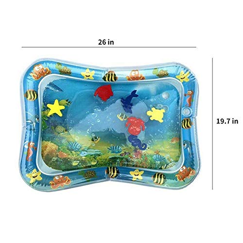 Inflatable Tummy Time Water Play Mat for Infants Toddlers, Premium Tummy Time Baby Water Mat,Fun Time Play Activity Your Baby's Stimulation Growth -Ocean World