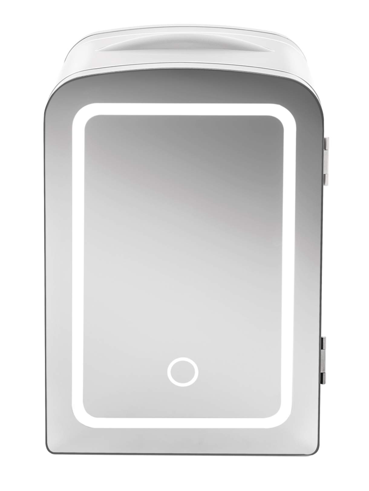 Chefman - Iceman Portable Mirrored Beauty Fridge With LED Lighting 4L Mini Refrigerator, Skin Care, Makeup Storage, w/Mirror & Light, Chill Serums And Face Masks, For Desktop Or Travel, Cool & Heat