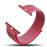 amBand Compatible for Apple Watch Sport Loop Band 42mm 44mm, Lightweight Breathable Nylon Replacement Band Compatible for Apple Watch Series 1, Series 2, Series 3, Series 4, Sport, Edition-Hibiscus