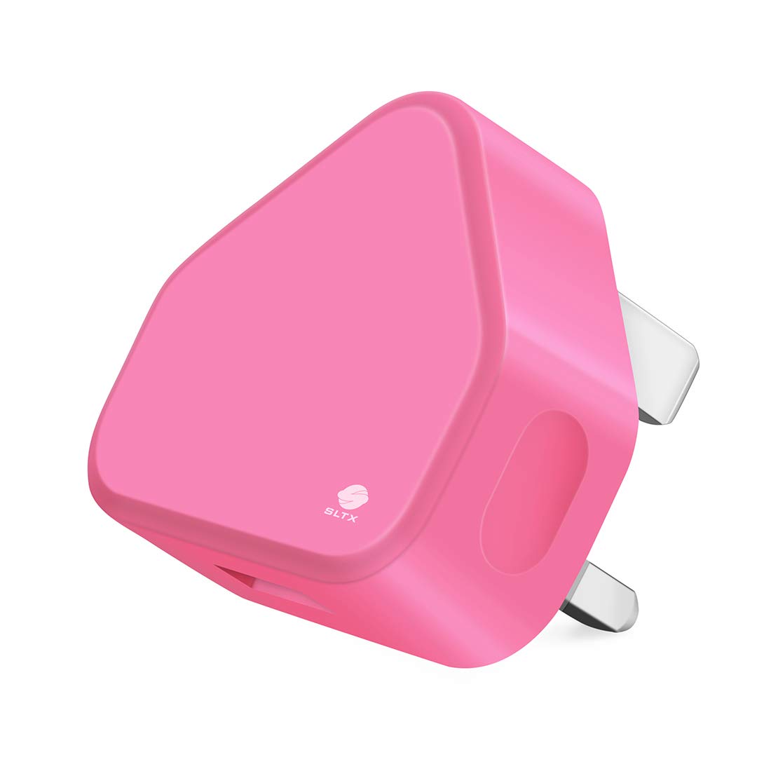 SLTX UK 3 Pin Plug Mains Charger Adapter 1AMP 1000mAh Fast Speed Universal Travel Wall Charger for iPhone, iPad, iPod, Samsung Galaxy Tab, HTC, Tablet & USB Devices (Baby Pink)
