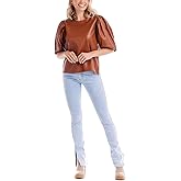 Mud Pie Womens Mud Pie Women's Lemy Faux Leather Top