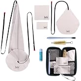 Imelod Saxophone Cleaning kit with Case for Alto Tenor Clarinet Flute and other Wind &amp; Woodwind Struments Including Sax Cleaning Cloth(4pcs),Mouthpiece Brush(Dark Gray)