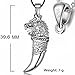 925 Sterling Silver Dragon Head Wolf Tooth Pendant Necklace 22 Inches Boyfriend Gift