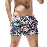 Cocobla Men Beach Swimming Shorts Sexy Floral Low
