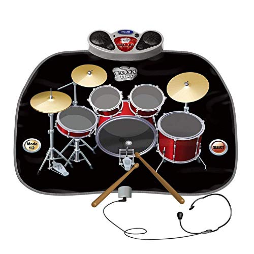 image for Lzour Electric Musical Playmat Toy Instrument Drum Kit Set Includes He