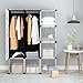 Tespo portable clothes wardrobe closet storage organizer with doors 12cubes,black,white