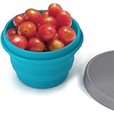 LAOPAO Collapsible Silicone Bowl with Lid 500ML 1000ML for Outdoor Camping, Travel, Hiking and Indoor Home Kitchen, Office, School Student, Food-Grade, Space-Saving