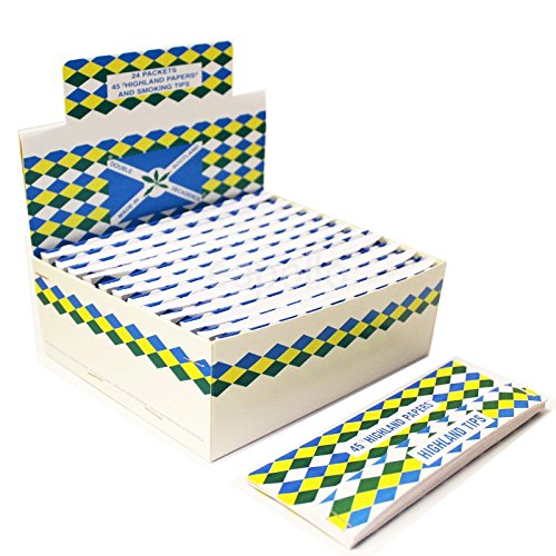 Highland Quality Double Decadence Rolling Cigarette Smoking Papers & Tips 24 Pack Full Box