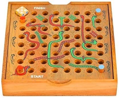 Windhorse Wooden Snake and Ladder Board Game